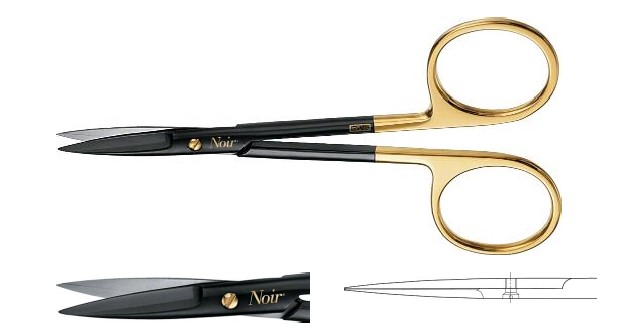 Ноір очні ножиці прямі гострі/гострі 110 мм